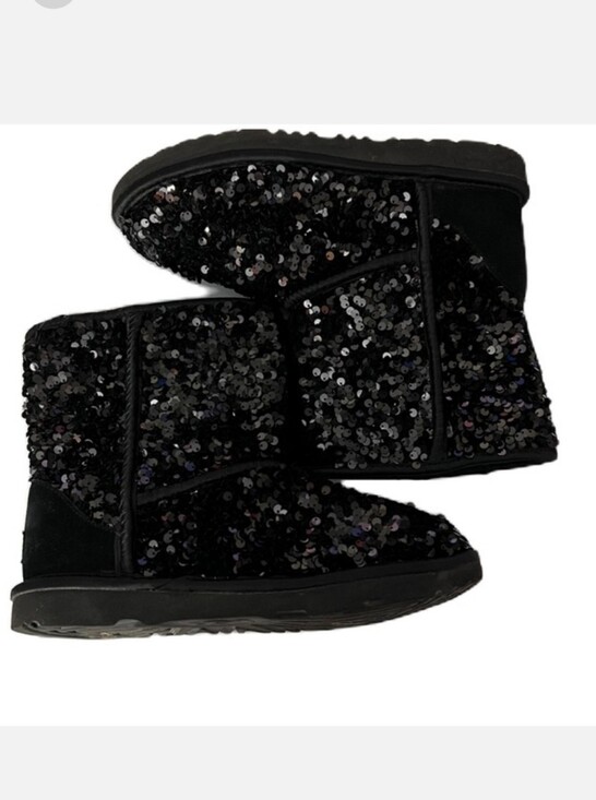 UGG Shoes - UGG Black Sequin Short Booties 5